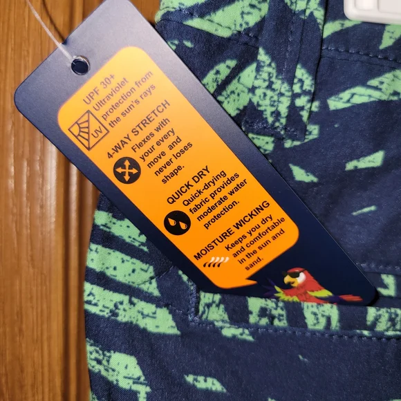 Margaritaville Palm Print Shorts UPF 30+ Quick Dry 4-Way Stretch - 30 - NWT - Picture 4 of 8